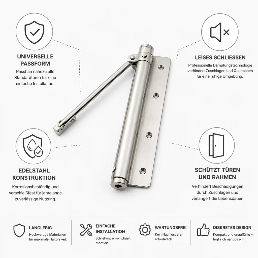 Quiet Stainless Steel Door Dampers with Soft-Close Function
