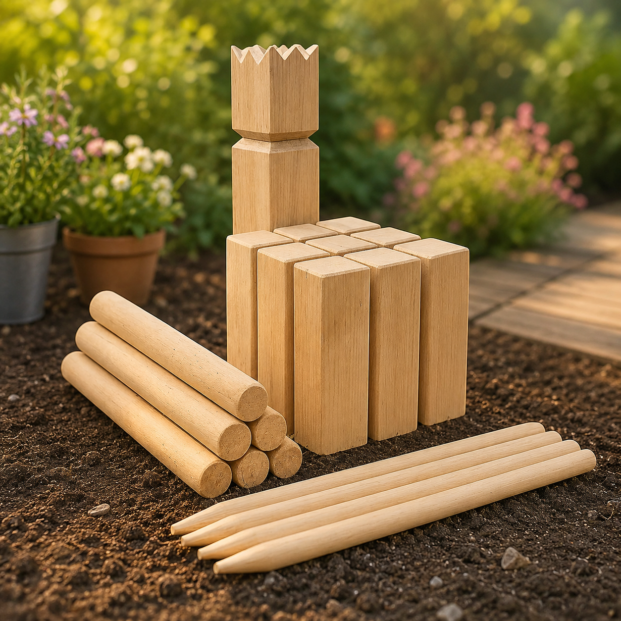Kubb Wooden Game for Garden & Leisure