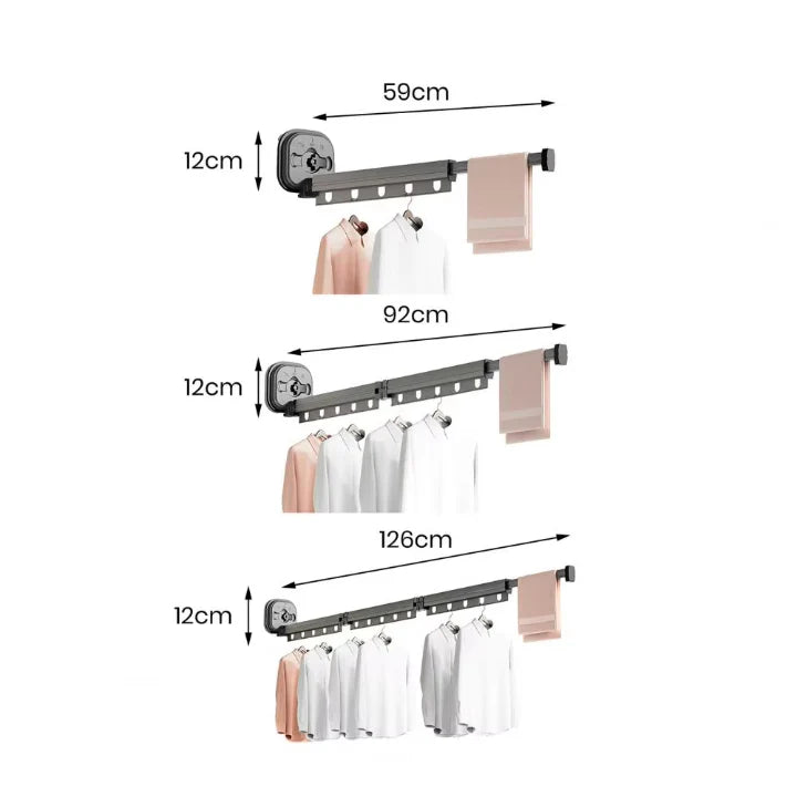 Wall-mounted clothes dryer without drilling for small spaces