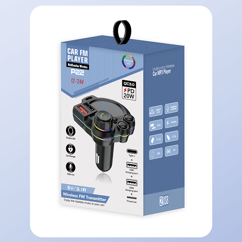 Car FM Transmitter Bluetooth 5.3 Dual USB