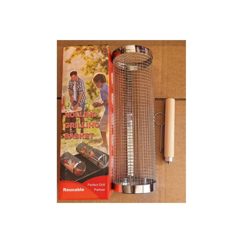 GrillEase™ Rolling Basket — Master the Grill and Enjoy Juicy, Perfectly Cooked Delights with Every Turn!