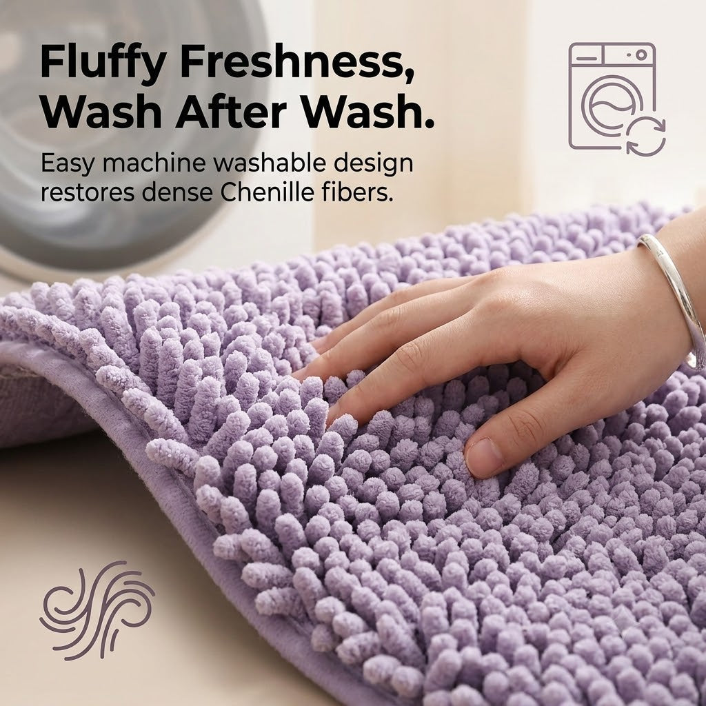 Chenille Bathroom Mat – Ultra Soft & Highly Absorbent