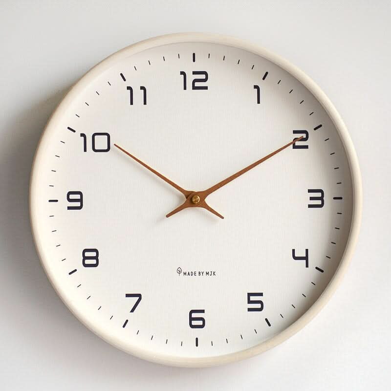 NordicTime Wooden Wall Clock Silent Scandinavian