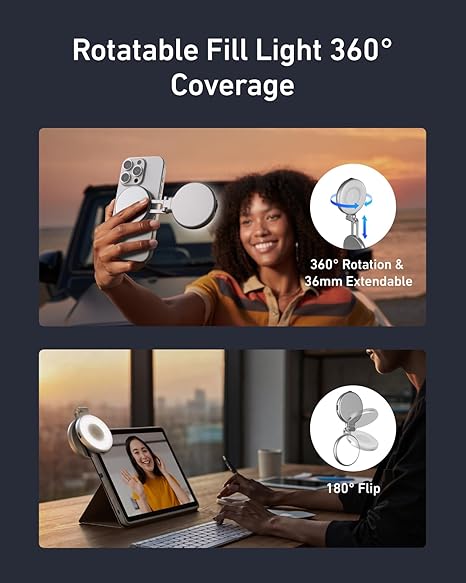 TELESIN C03 Magnetic Selfie Light with Mirror