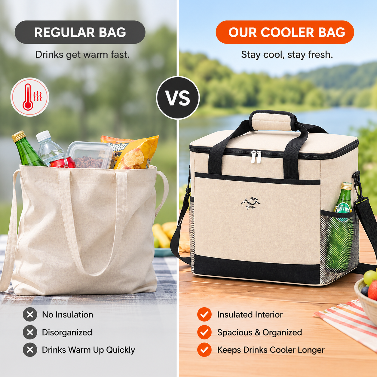 Cooling Bag Oxford Fabric with Shoulder Strap