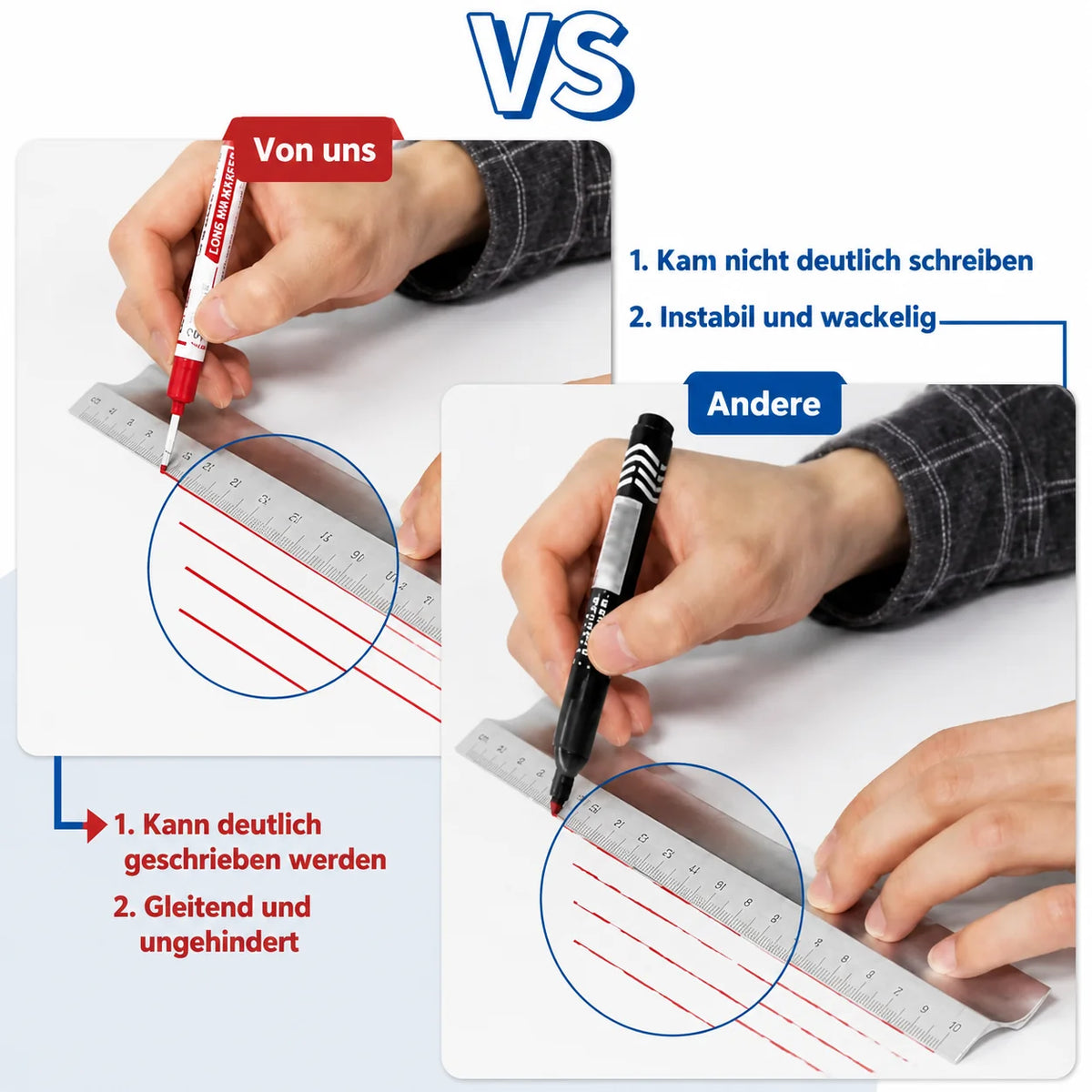 Deep hole punch with long tip – set of 10