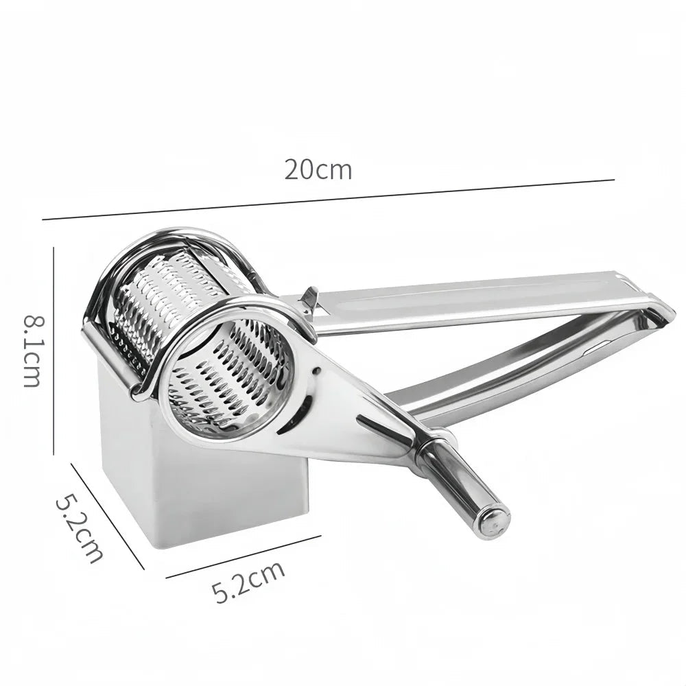 Rotary Grater for Cheese Made of Stainless Steel
