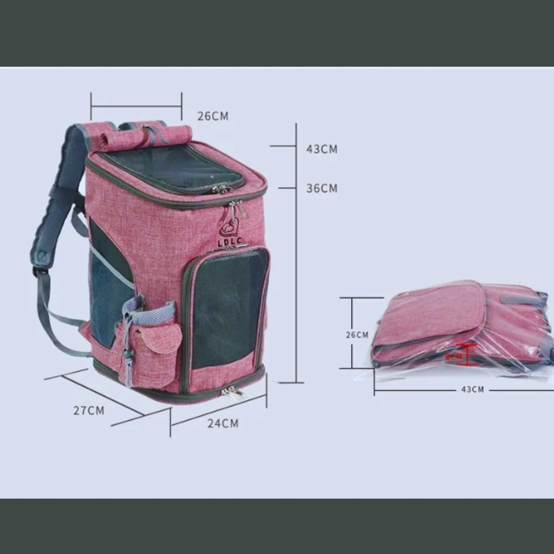 Foldable Pet Carrier Rucksack with Ventilation Window