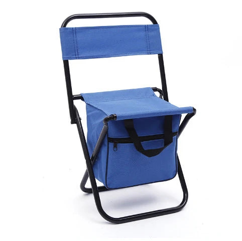 Folding chair with integrated cooler bag