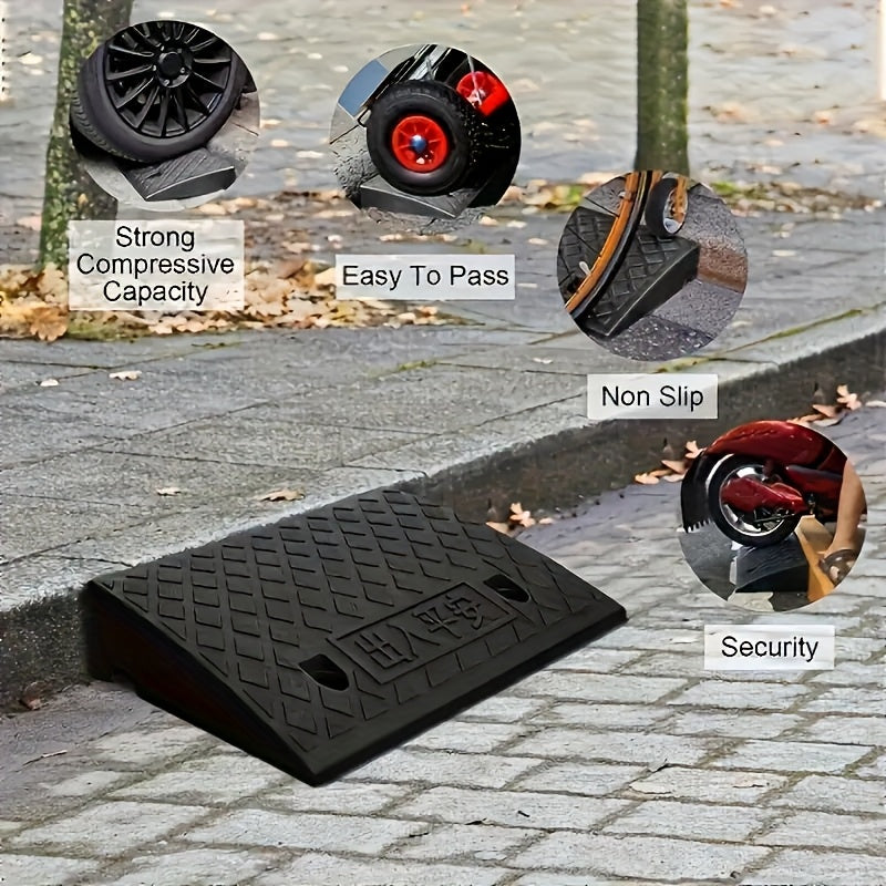 Curb Ramp 2-Piece Set Made of PE, 10 cm Height