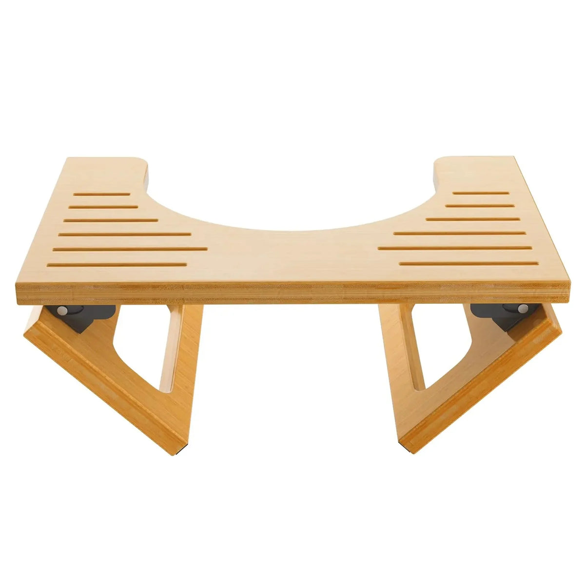 Foldable Bamboo Toilet Stool with Non-Slip Surface