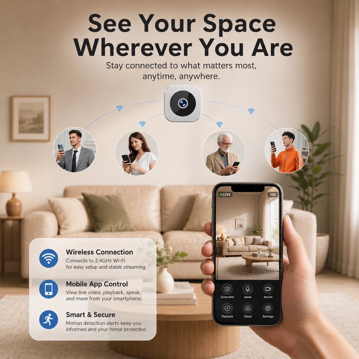 1080P Wi-Fi Surveillance Camera with Night Vision