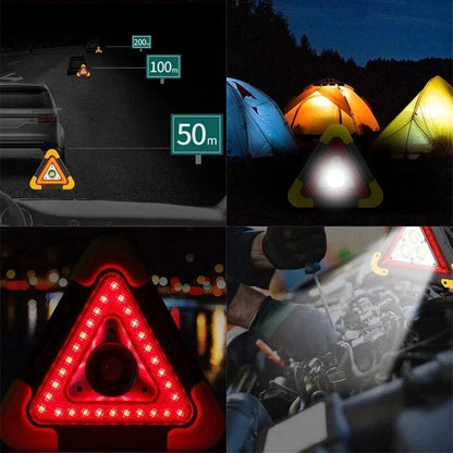Warning triangle with LED light and power bank
