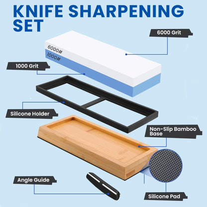 Whetstone Set with 4 Grits and Accessories