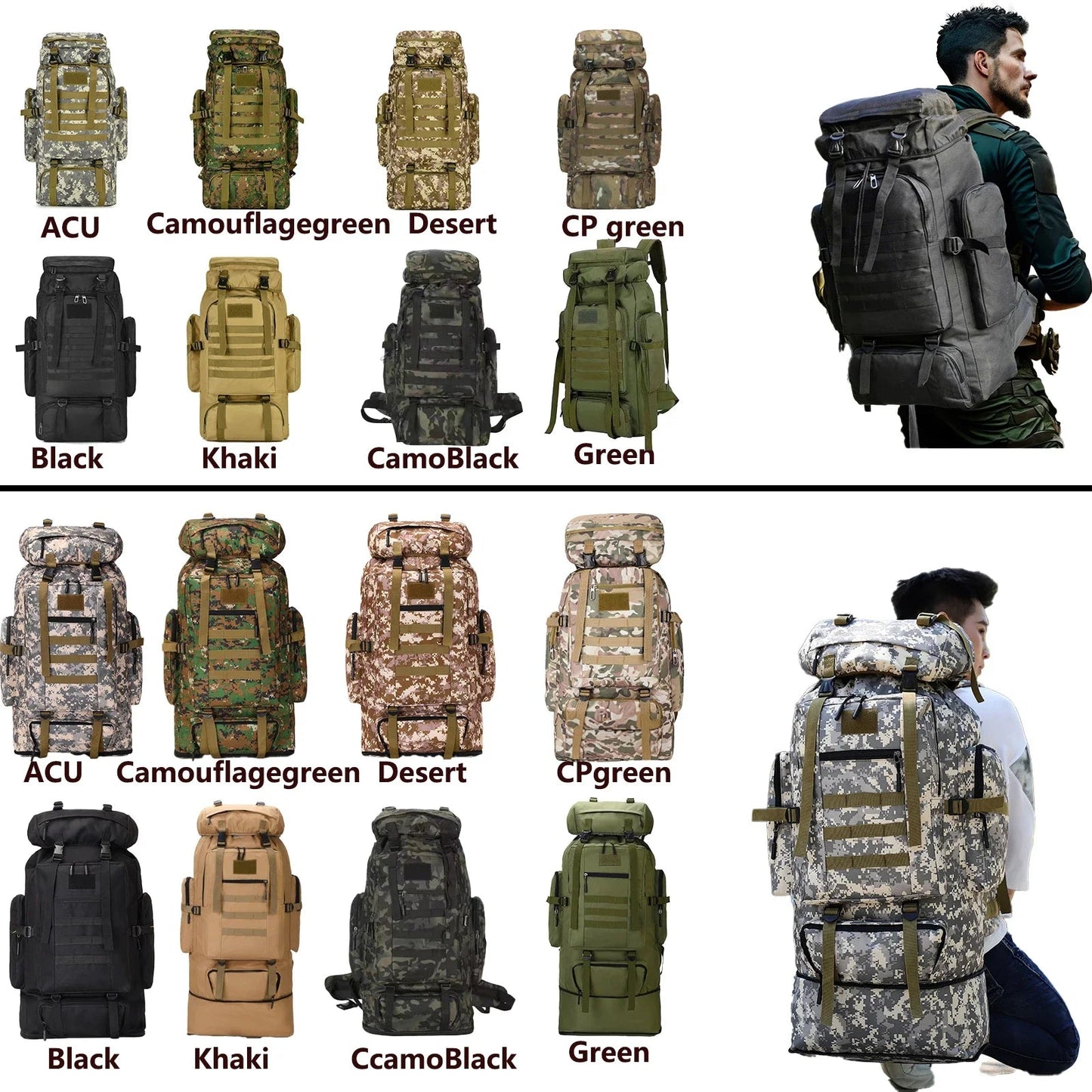 Tactical Backpack 80L with MOLLE System