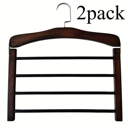 Wooden Pants Hangers Multi-Layer Set of 2