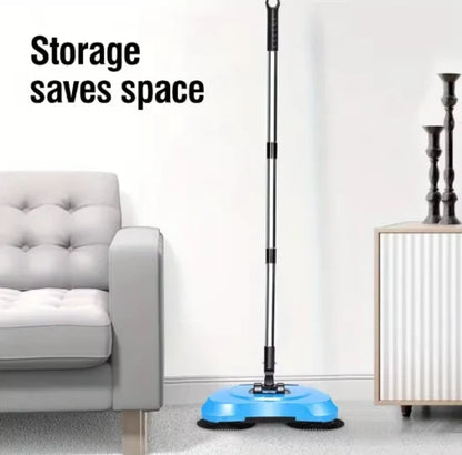 Sweeper with 360° Rotating Brushes and Adjustable Handle