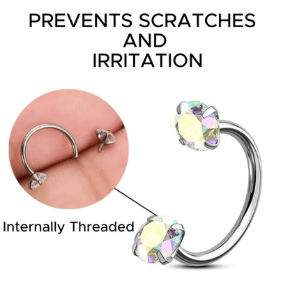 Horseshoe ring nose with internal thread