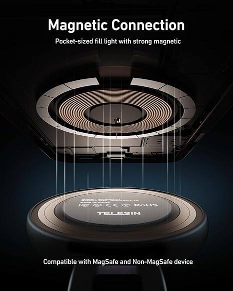 TELESIN C03 Magnetic Selfie Light with Mirror