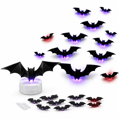 3D Flying LED Self-Adhesive Bat Wall Lights (Multi-Piece Set)