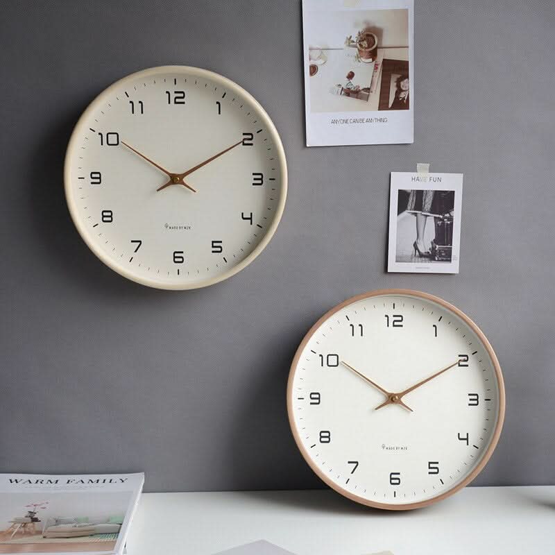 NordicTime Wooden Wall Clock Silent Scandinavian