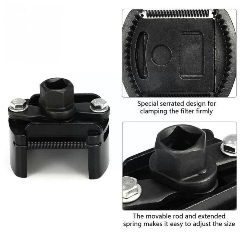 Adjustable Oil Filter Wrench 60–80 mm | 2-Claw Grip for Oil Filters
