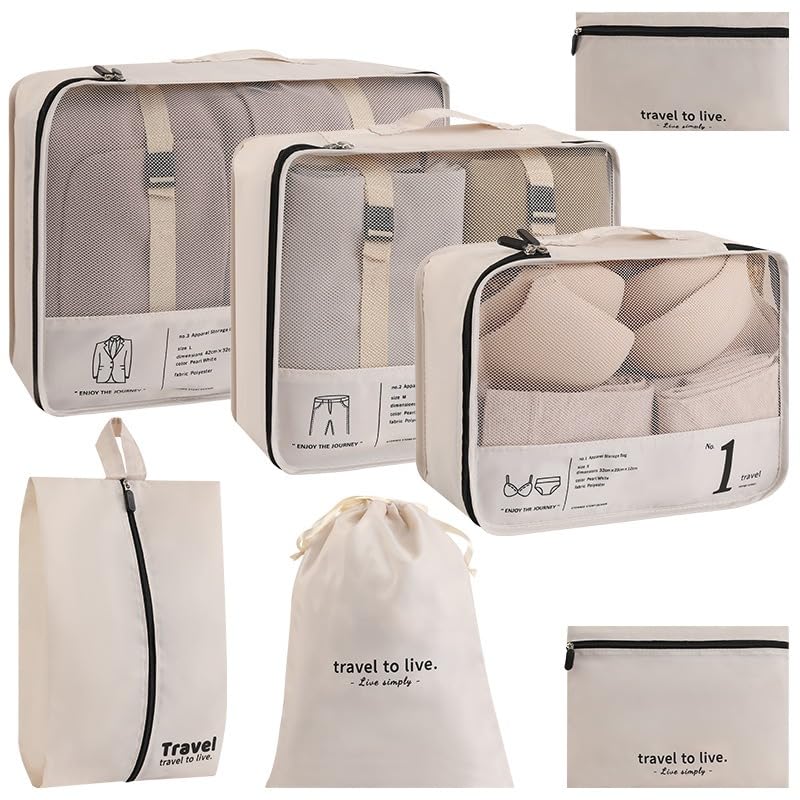 7-piece suitcase organizer set water-repellent