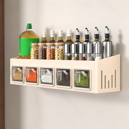Spice Rack Without Drilling – 3 Transparent Drawers