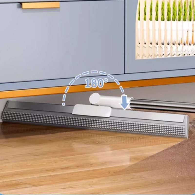 Floor Squeegee with Rubber Lip & TPE Bristles