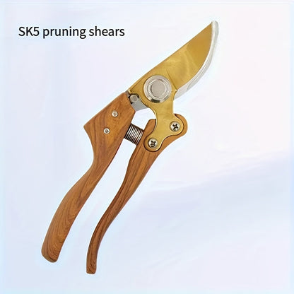 Ergonomic SK5 Garden Shears with Wooden Handle