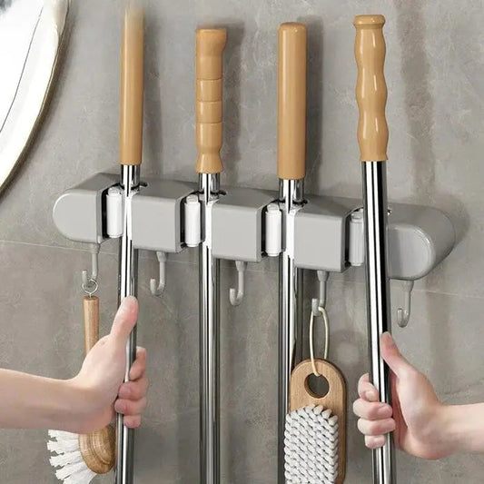 Wall-Mounted Broom & Mop Holder