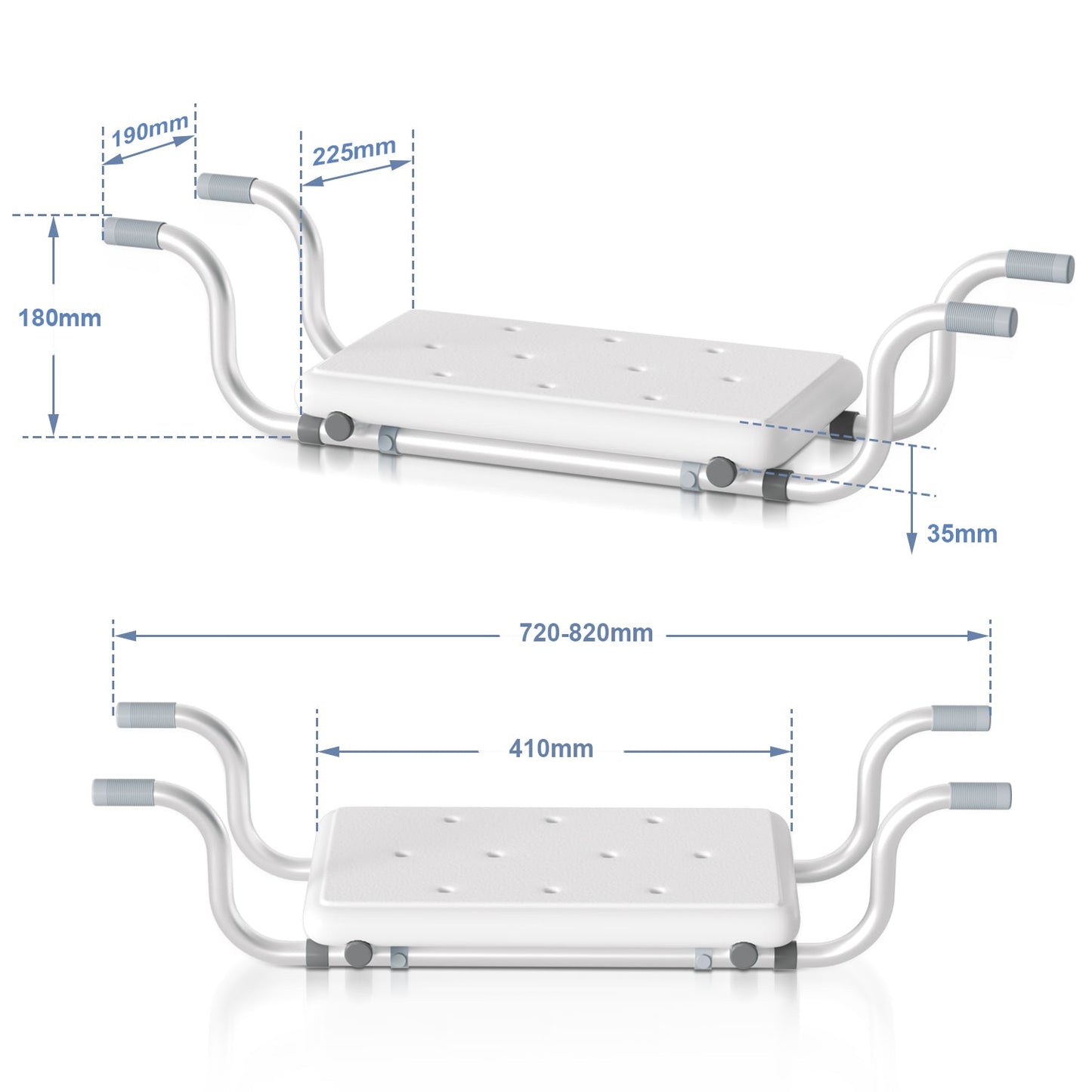 Adjustable Bathtub Seat with Aluminum Frame