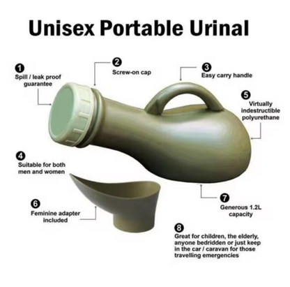 Portable Urine Bottle 1000 ml with Leak-proof Lid