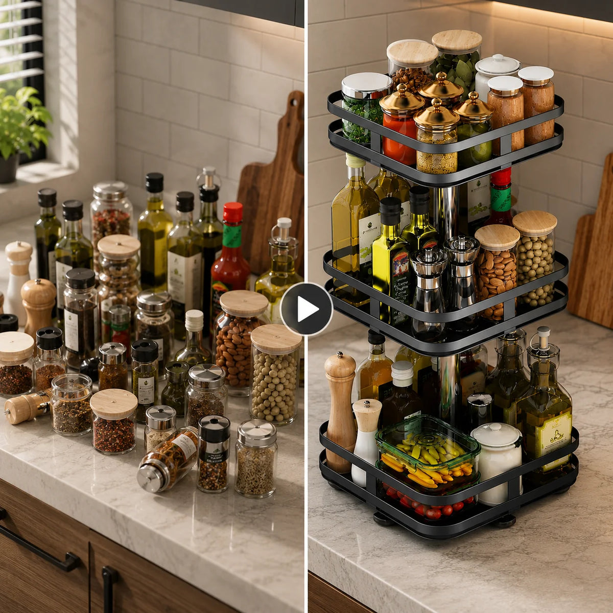 3-tier Rotating Metal Spice Rack