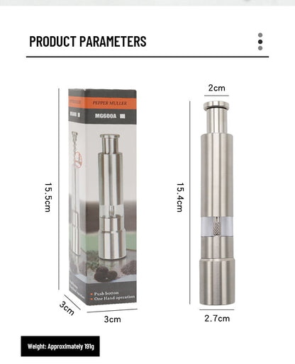 GrindMaster Stainless Steel Salt and Pepper Mill