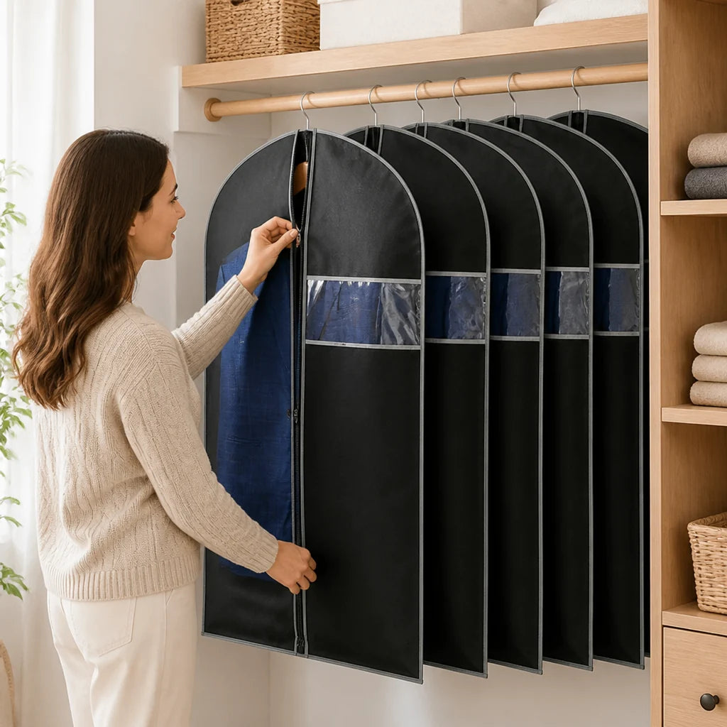 Breathable Clothing Cover Made of Polypropylene (Clear Viewing Window & Lockable Zipper)