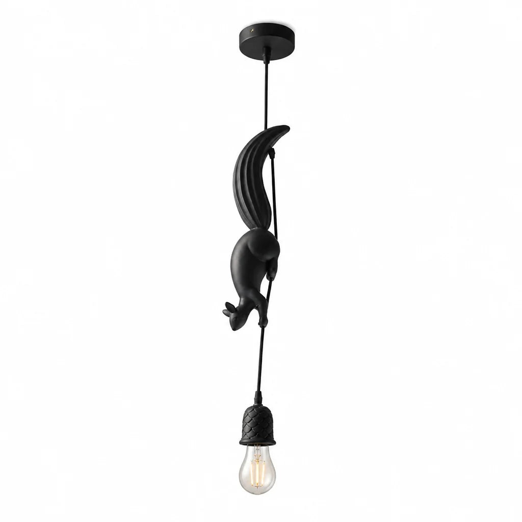 Art Deco Squirrel and Pinecone Pendant Light (114 cm Suspension)