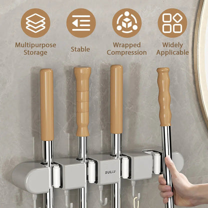 Wall-Mounted Broom & Mop Holder