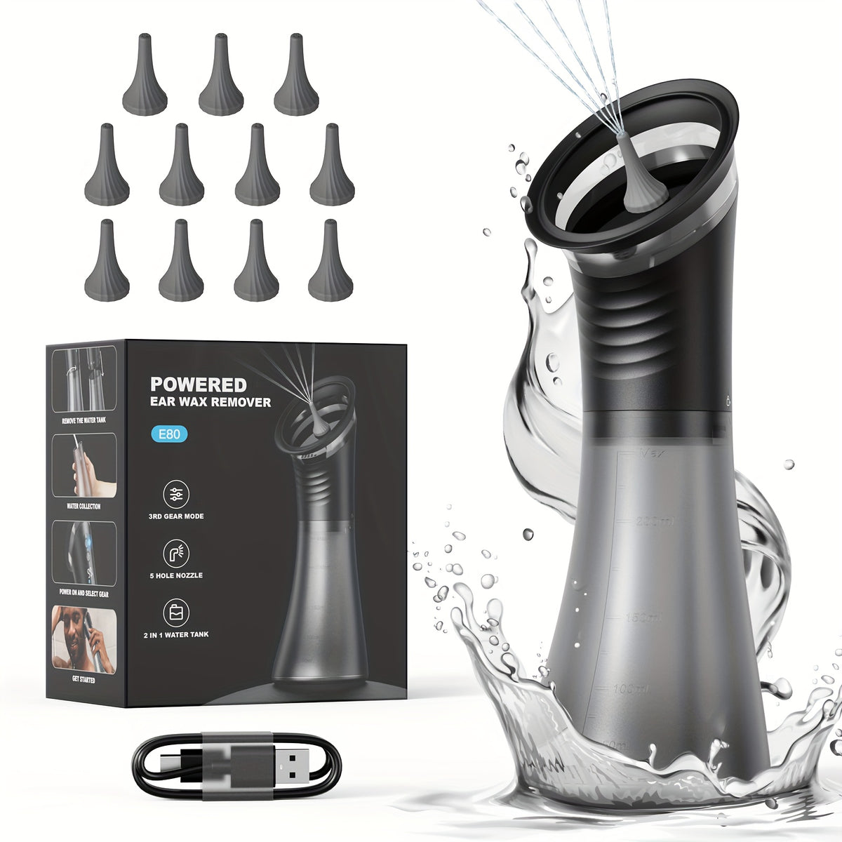 Electric Ear Cleaner with Dual Water Tank