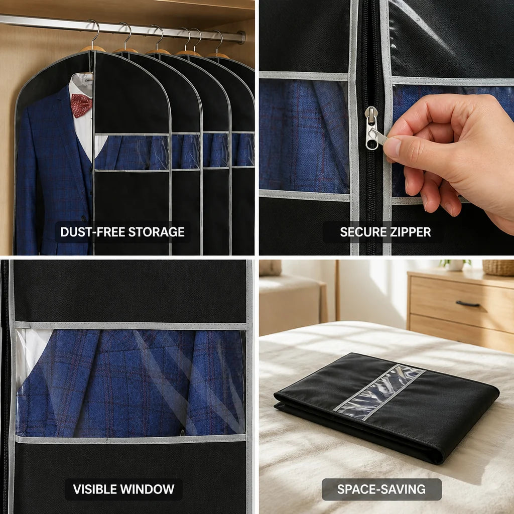 Breathable Clothing Cover Made of Polypropylene (Clear Viewing Window & Lockable Zipper)