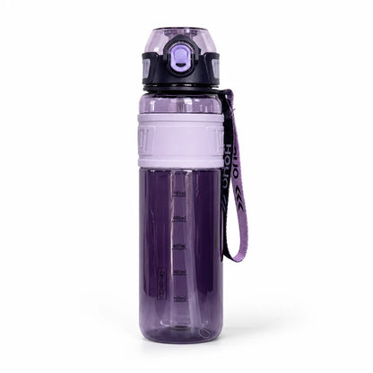 Leak-proof Sports Water Bottle with Screw Cap and Integrated Straw