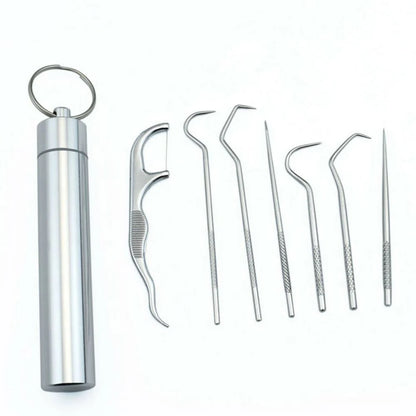 7-piece stainless steel toothpick set