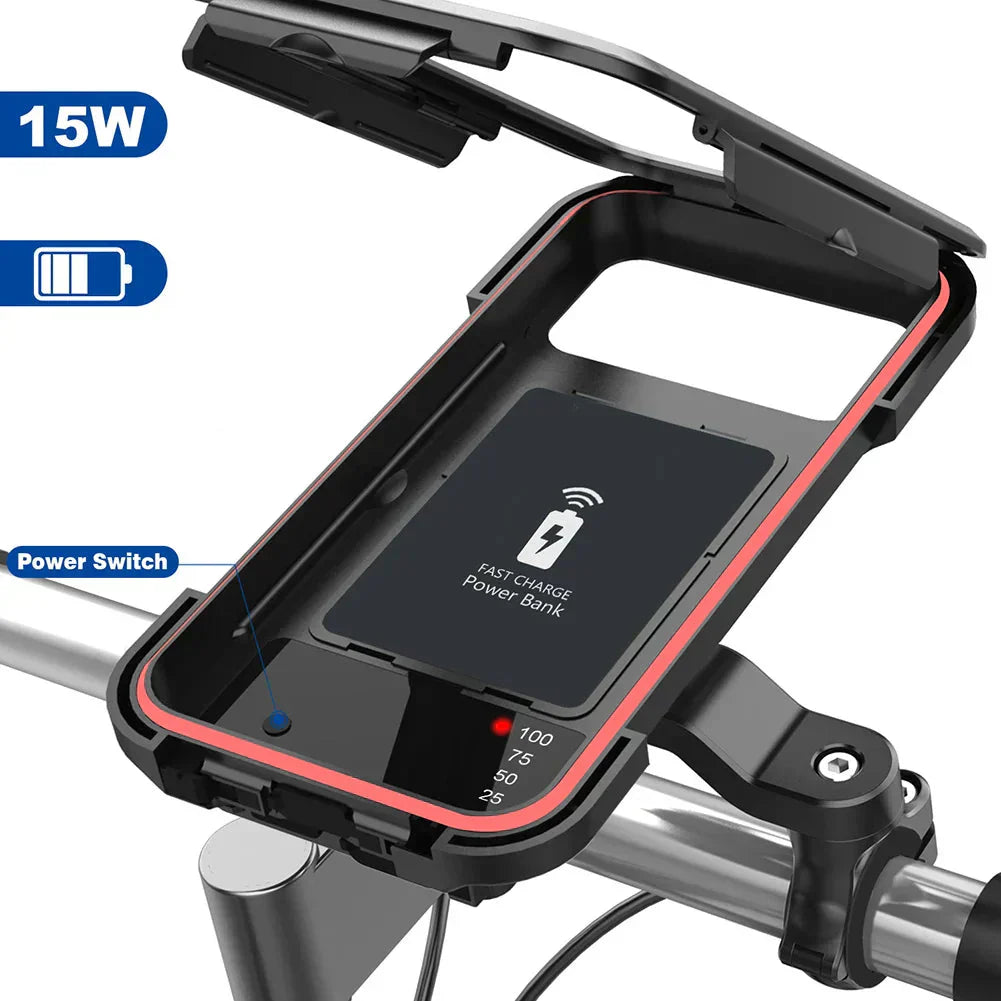 Bike Phone Mount with Wireless Charging