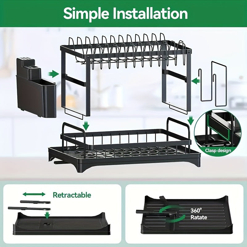 2-Tier Draining Rack with Drainage