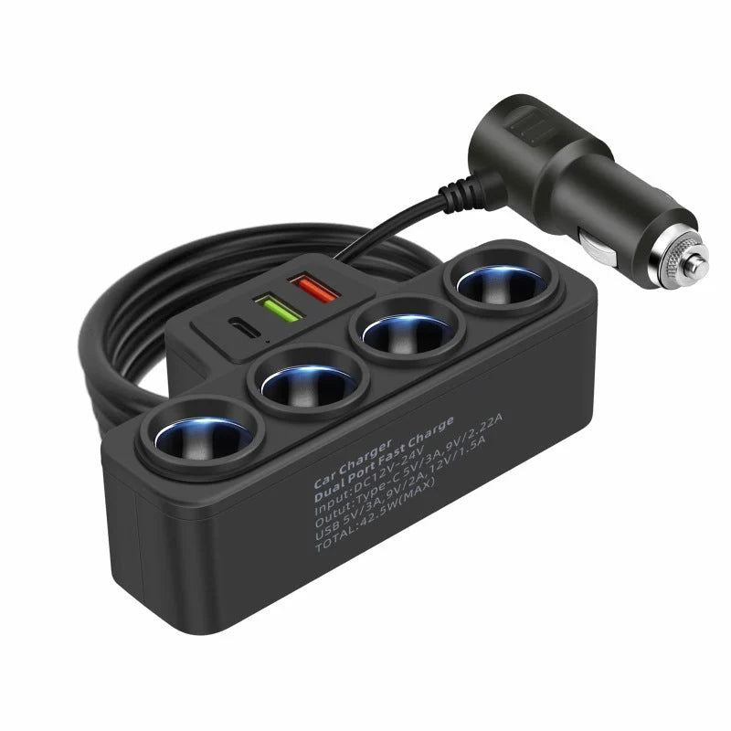 VoltMaxx 7-in-1 Car Charging Adapter with 7 Ports