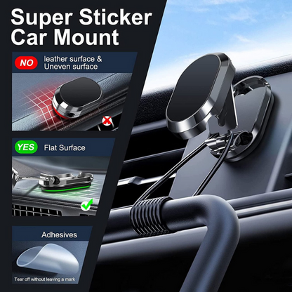 Magnetic Foldable Car Phone Holder 360°