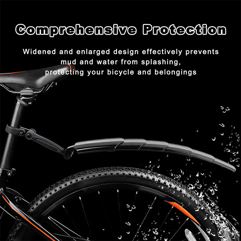 Adjustable retractable bicycle mudguard set