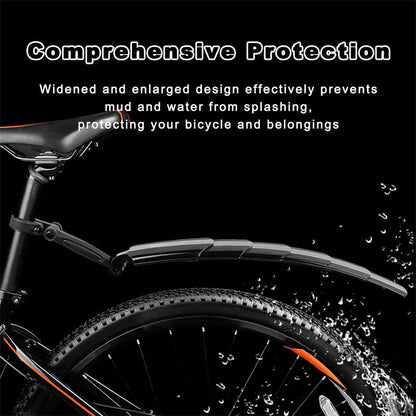 Adjustable retractable bicycle mudguard set