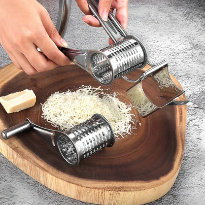 Rotary Grater for Cheese Made of Stainless Steel
