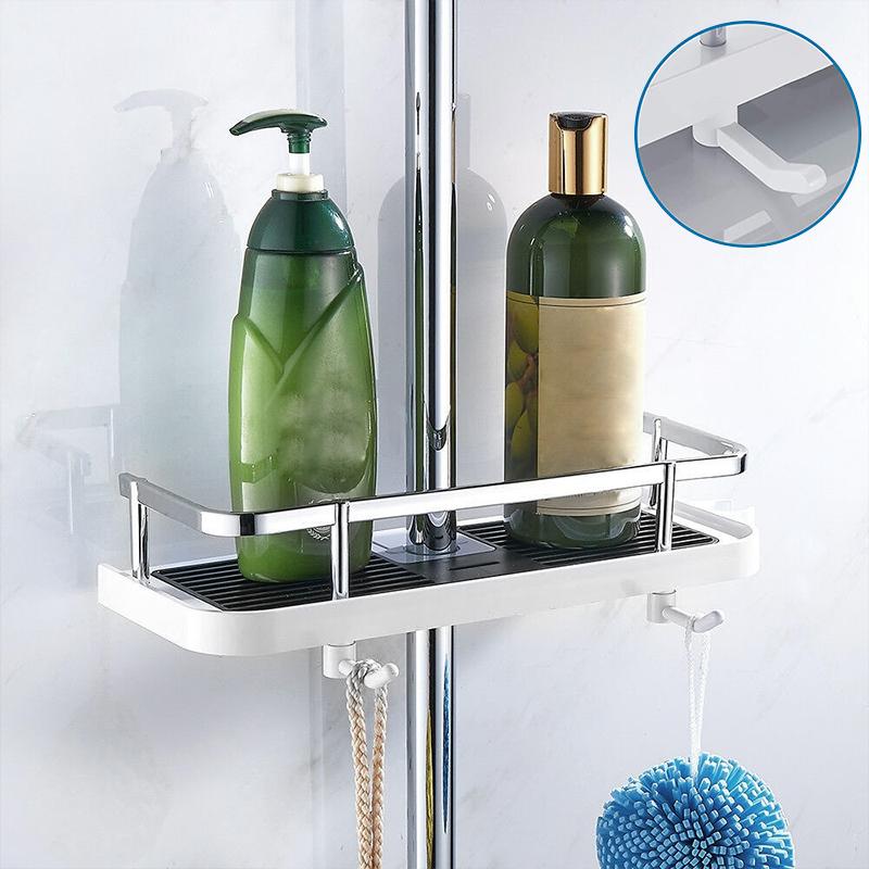 Multifunctional Shower Shelf Without Drilling
